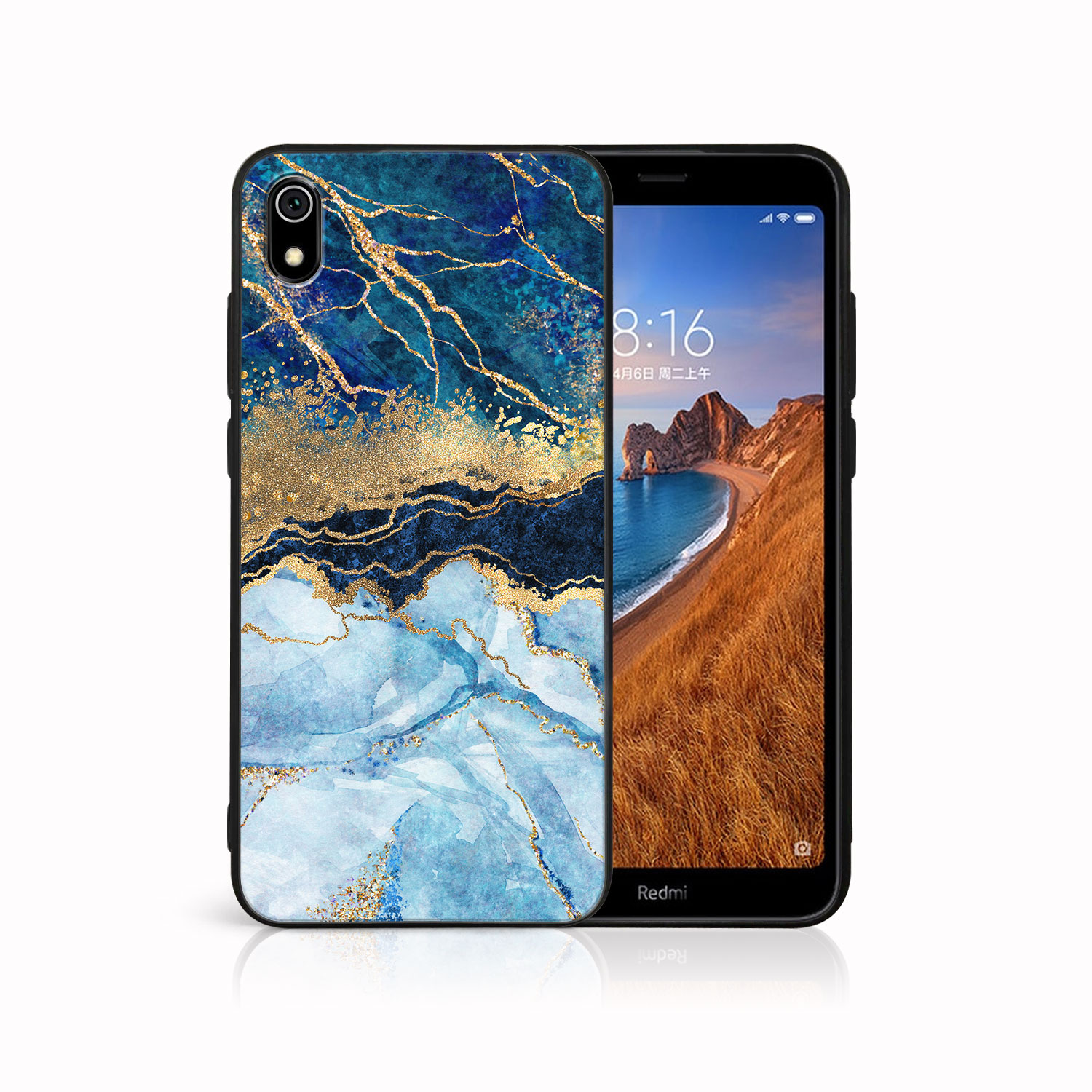E-shop MY ART Ochranný kryt pre Xiaomi Redmi 7A BLUE MARBLE (141)