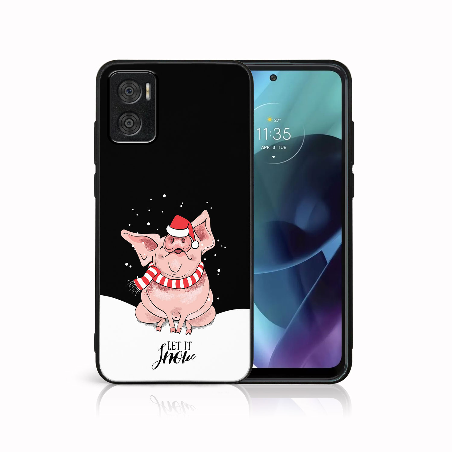 E-shop MY ART Kryt s vianočným dizajnom Motorola Moto E22 / E22i LET IT SNOW (075)