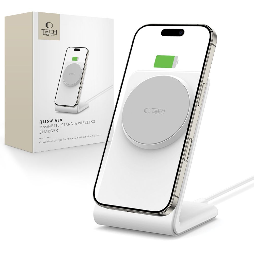 E-shop TECH-PROTECT QI15W-A38 Bezdrôtová nabíjačka MagSafe biela