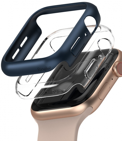 RINGKE 37219
RINGKE SLIM 2x Ochranný obal Apple Watch 6 / SE / 5 / 4 44mm priehľadný & tmavomodrý