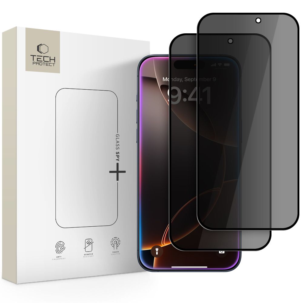E-shop TECH-PROTECT GLASS SPY+ 2x Sklo s filtrom PRIVACY Apple iPhone 16 Pro Max / 17 Pro Max