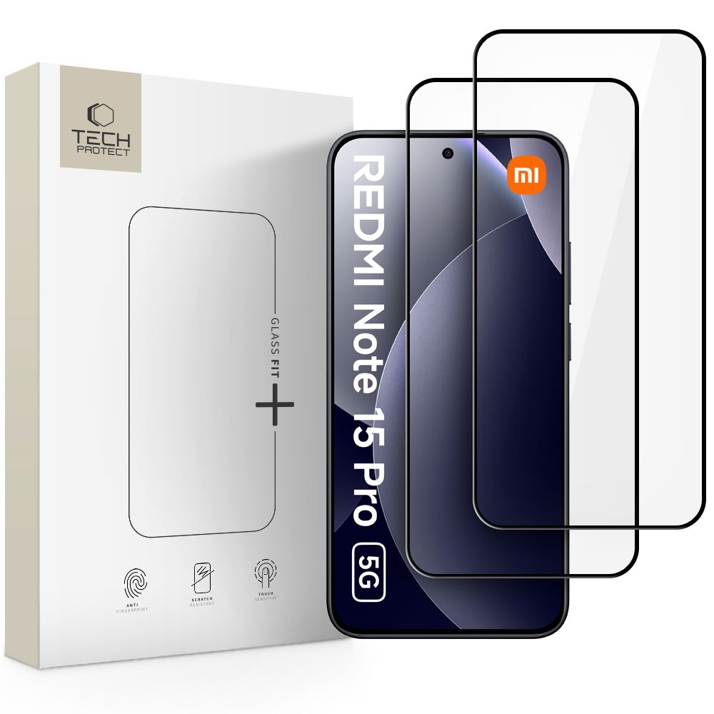 E-shop TECH-PROTECT GLASS FIT+ 2-PACK 3D Sklo Xiaomi Redmi Note 15 Pro 5G