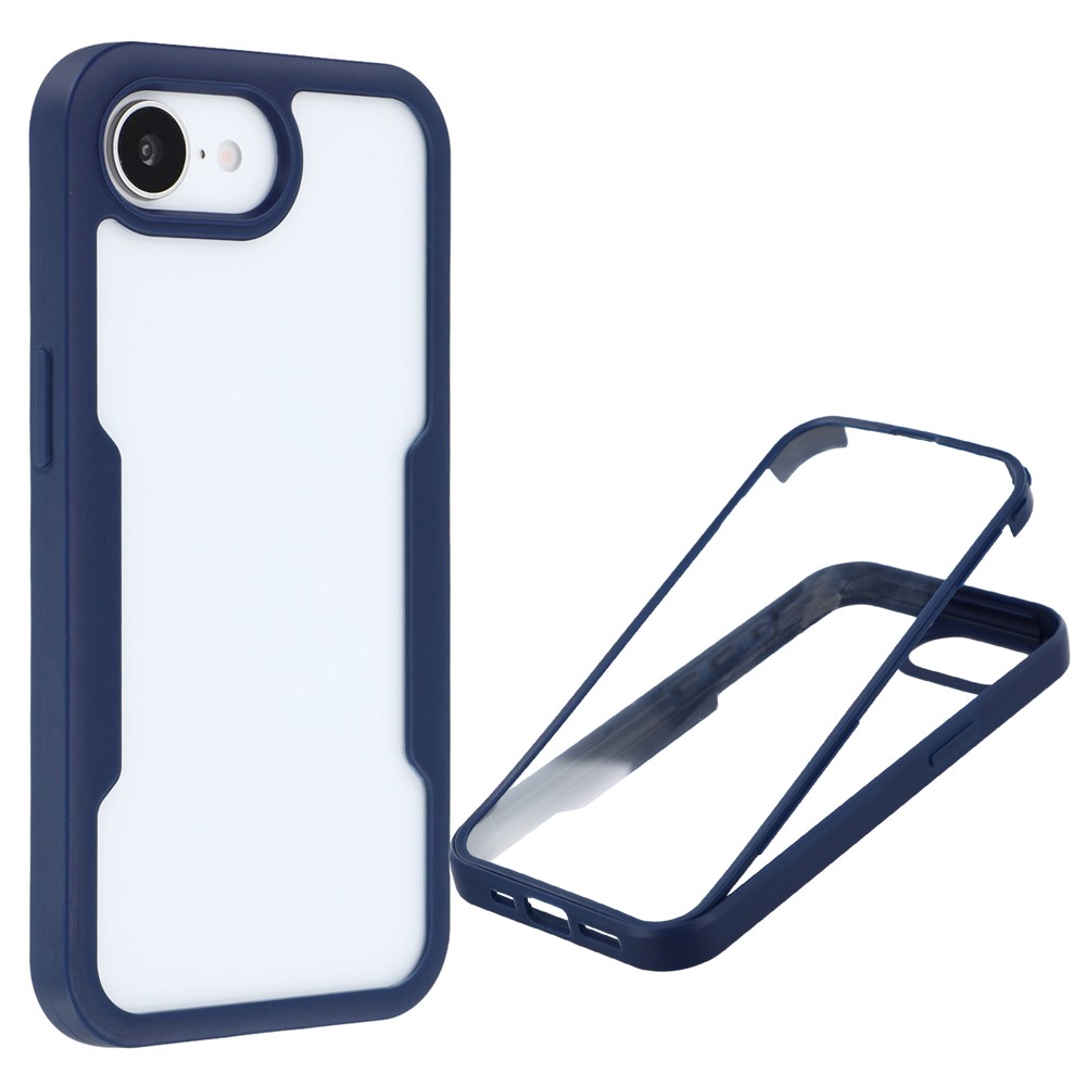 E-shop DUAL Obojstranný kryt s fóliou Apple iPhone 16e / iPhone 17e modrý