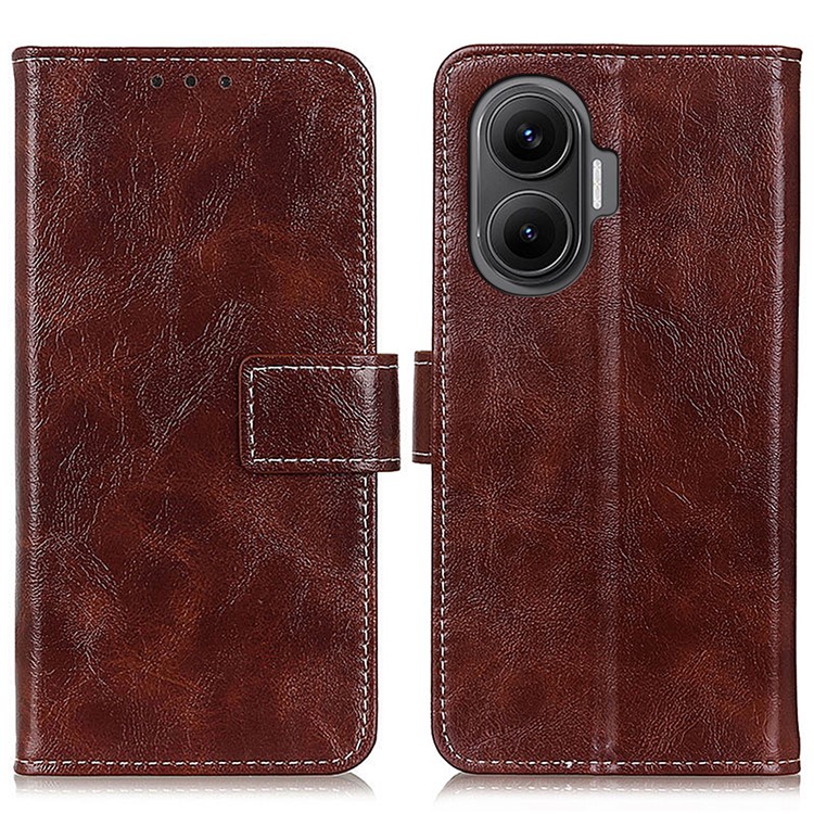 E-shop RETRO Peňaženkový obal Xiaomi Poco F7 hnedý