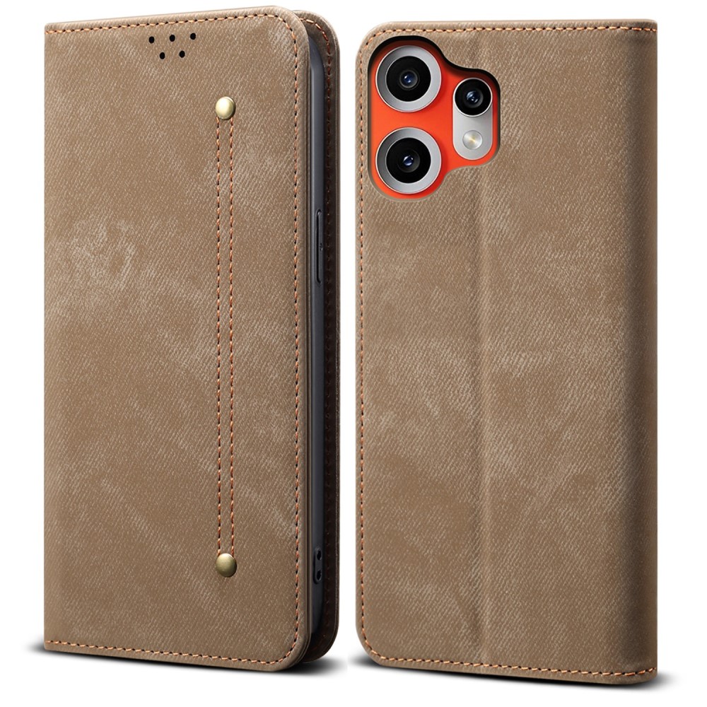E-shop DENIM Peňaženkový kryt pre CMF Phone 2 Pro šedohnedý
