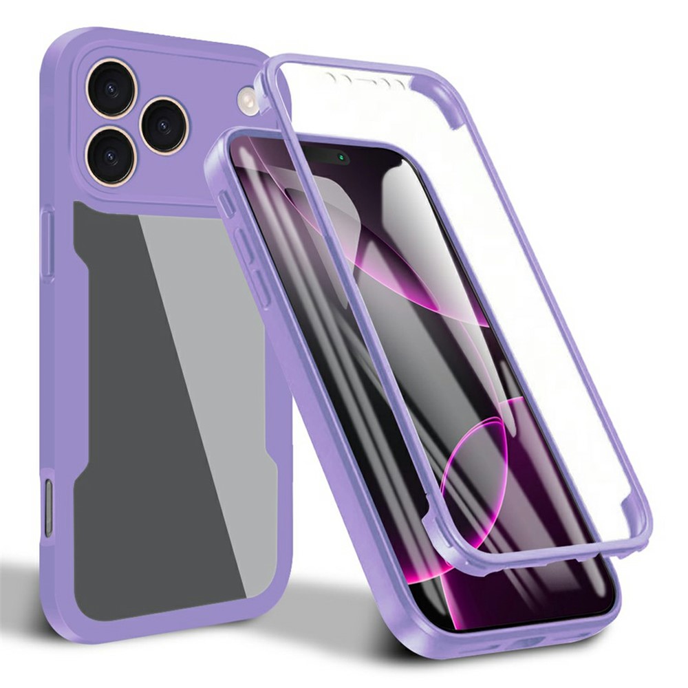 E-shop DUAL Obojstranný kryt s fóliou Apple iPhone 17 Pro fialový