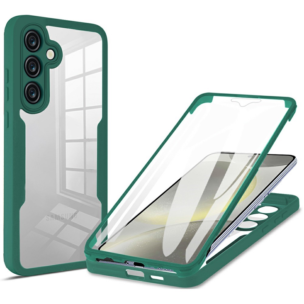 E-shop DUAL Obojstranný kryt s fóliou Samsung Galaxy S25 FE zelený