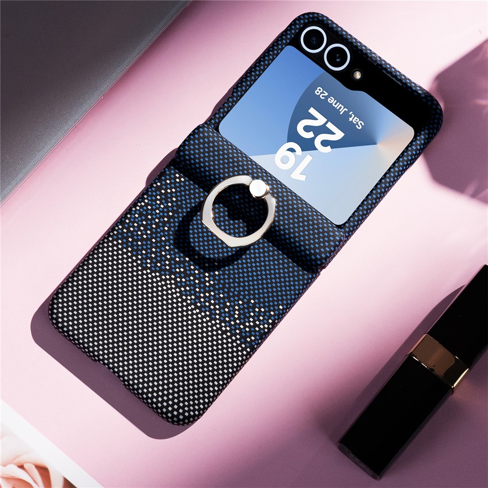 E-shop FIBRASKIN Štýlový kryt s držiakom pre Samsung Galaxy Z Flip7 FE 5G / Flip6 5G modrý