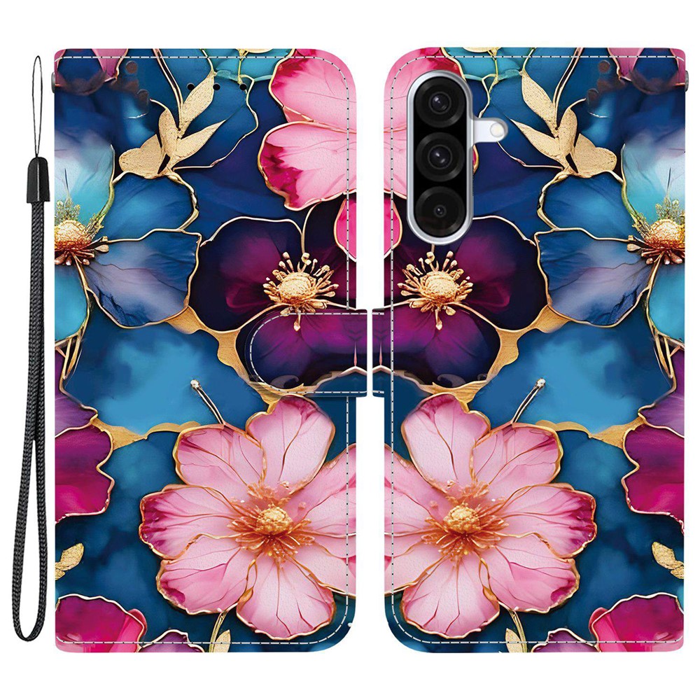 E-shop ART Peňaženkový obal pre Samsung Galaxy A56 COLORFUL BLOSSOM