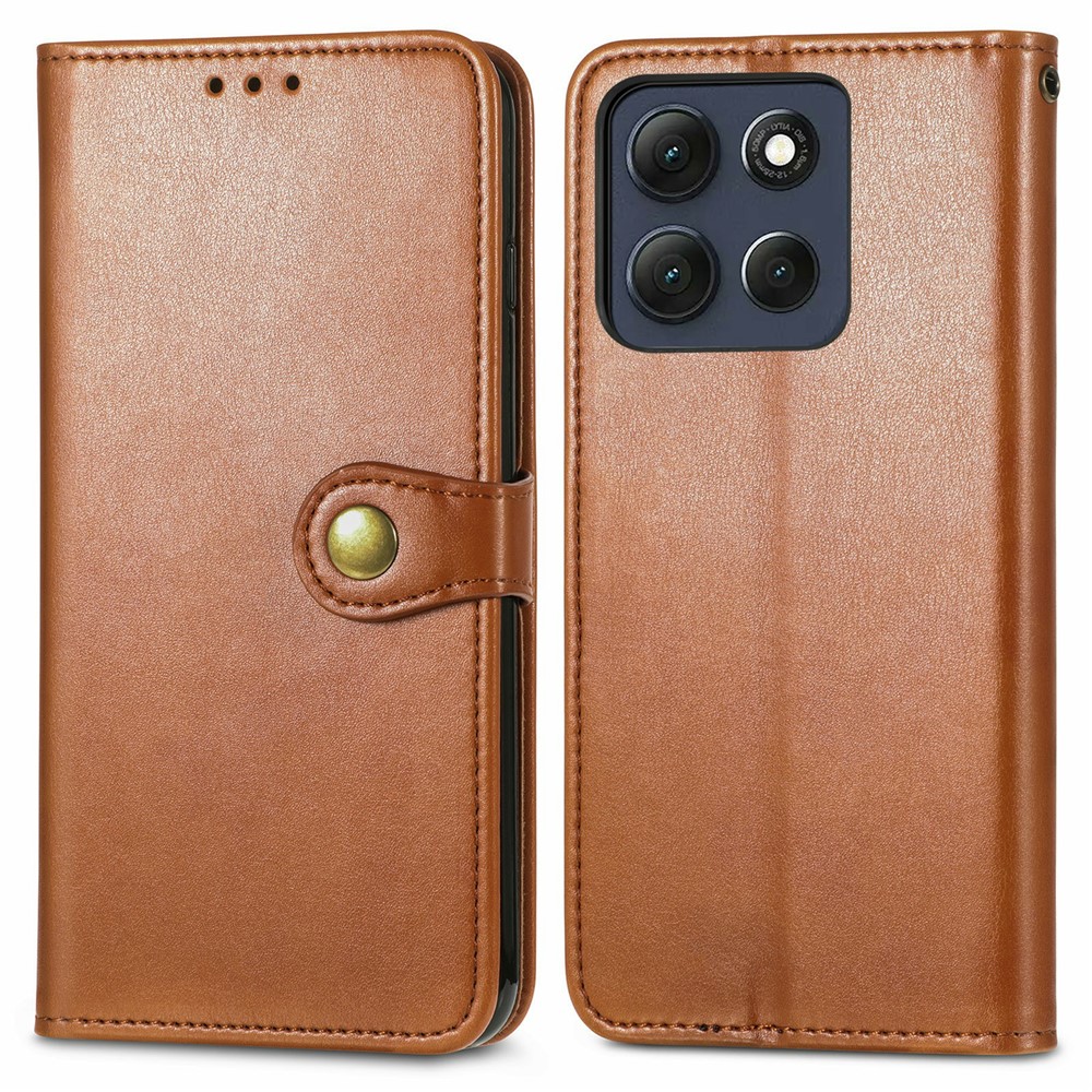 E-shop LEATHER BUCKLE Peňaženkový obal pre Motorola Moto G86 Power 5G hnedý