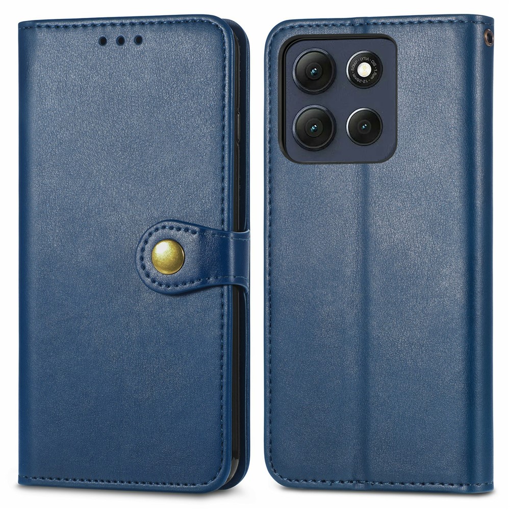 E-shop LEATHER BUCKLE Peňaženkový obal pre Motorola Moto G86 Power 5G modrý