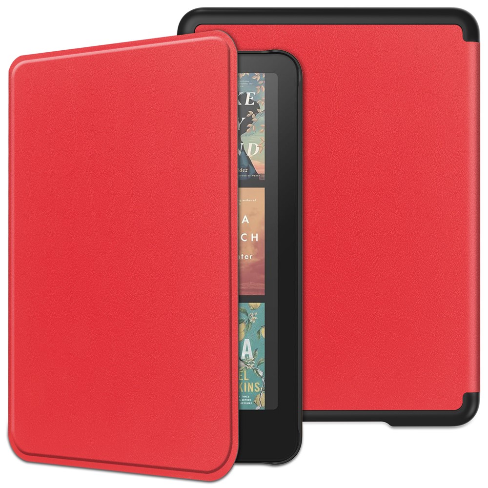 E-shop LEATHER Zaklápací kryt pre Amazon Kindle Paperwhite 2024 / Kindle Colorsoft Signature Edition červený