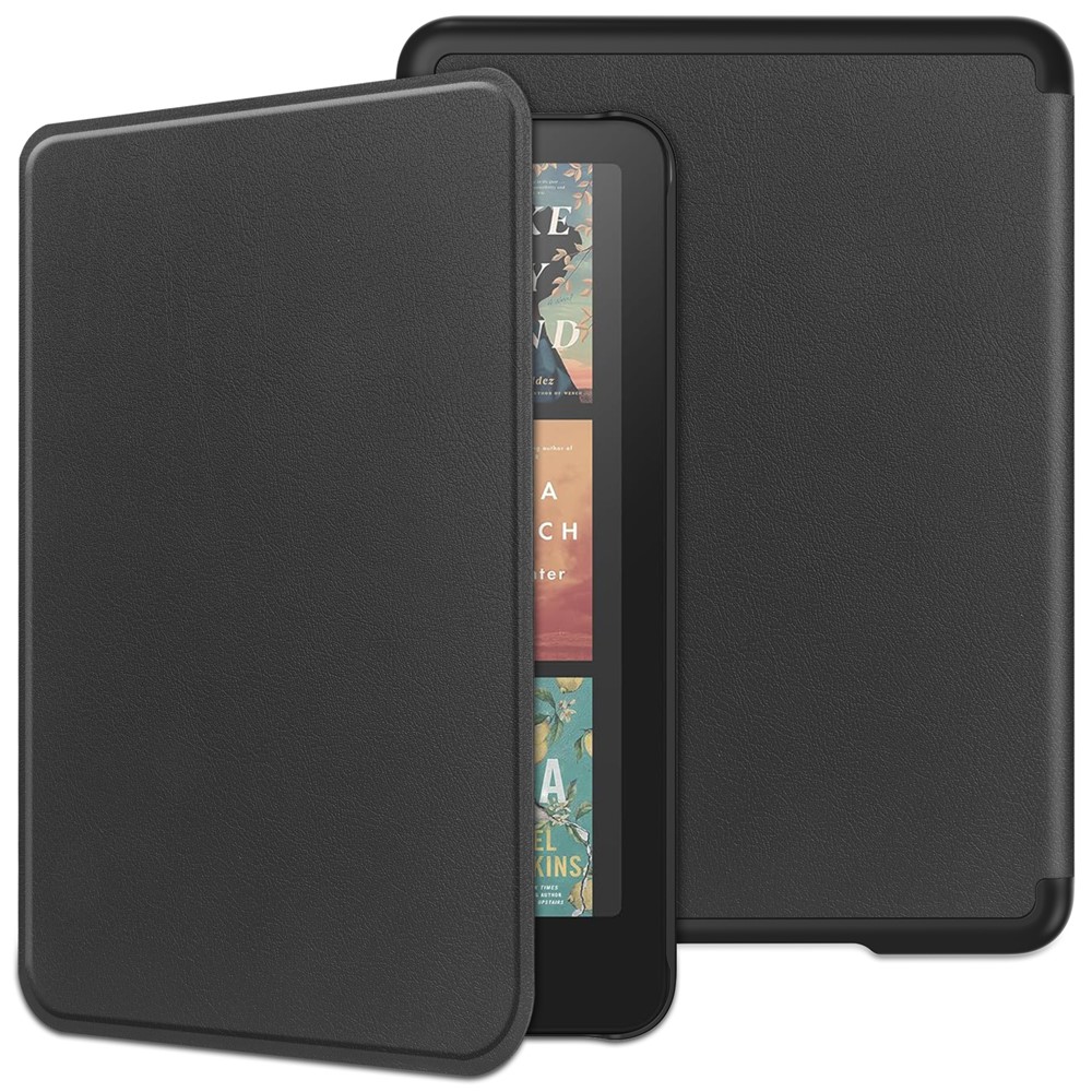 E-shop LEATHER Zaklápací kryt pre Amazon Kindle Paperwhite 2024 / Kindle Colorsoft Signature Edition čierny