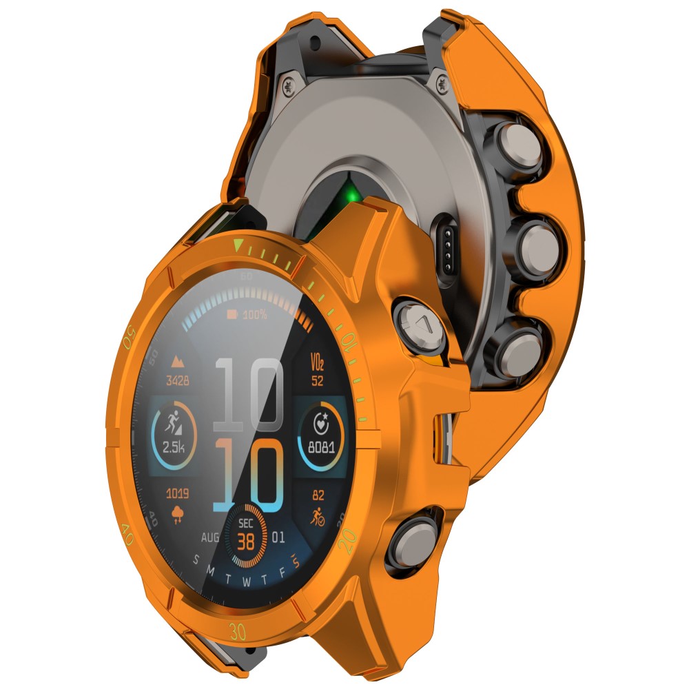 E-shop PC FULL COVER Plastový kryt so sklom pre Garmin Tactix 8 47mm ORANGE