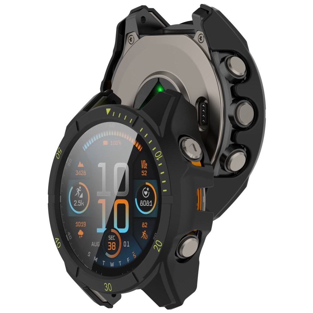 E-shop PC FULL COVER Plastový kryt so sklom pre Garmin Tactix 8 47mm BLACK-GREEN