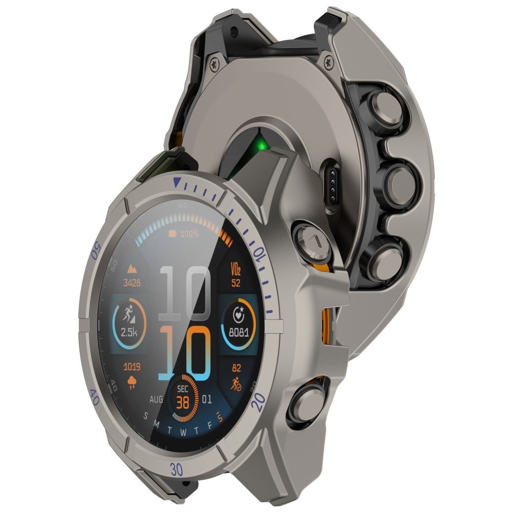 E-shop PC FULL COVER Plastový kryt so sklom pre Garmin Tactix 8 47mm TITANIUM