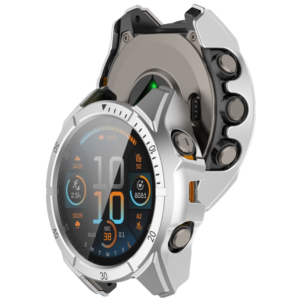 E-shop PC FULL COVER Plastový kryt so sklom pre Garmin Tactix 8 47mm SILVER