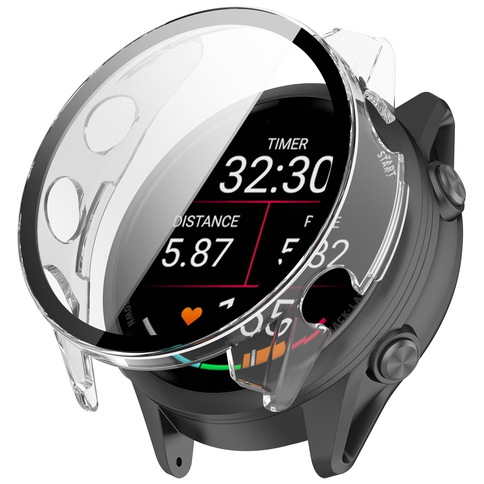 E-shop PC FULL COVER Plastový kryt so sklom pre Garmin Forerunner 570 42mm priehľadný