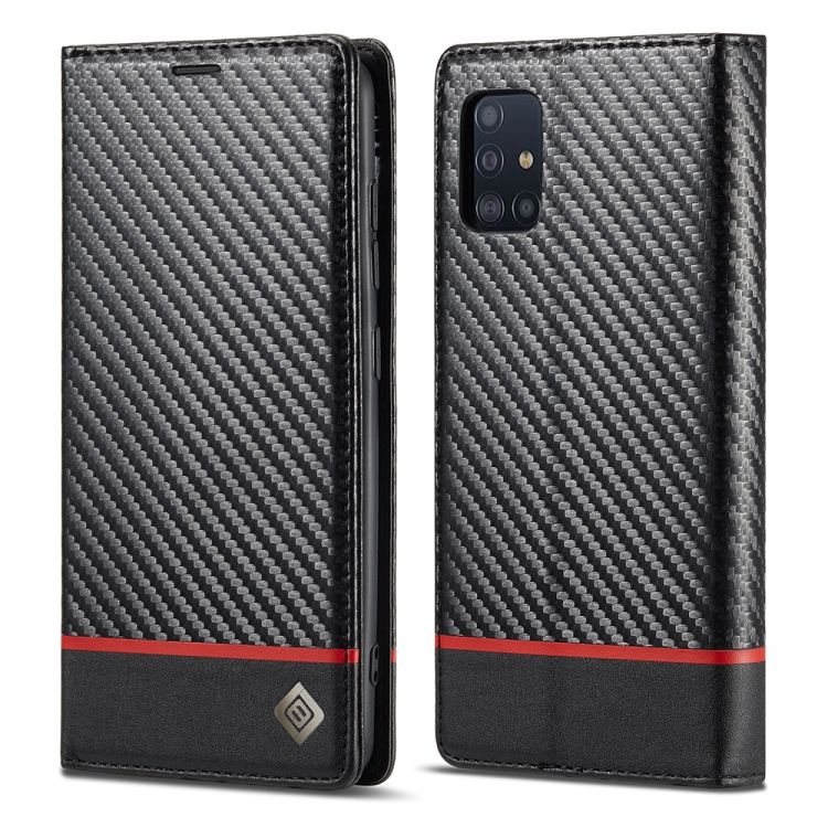 E-shop IMEEKE CARBON Peňaženkový kryt Samsung Galaxy A51 čierny