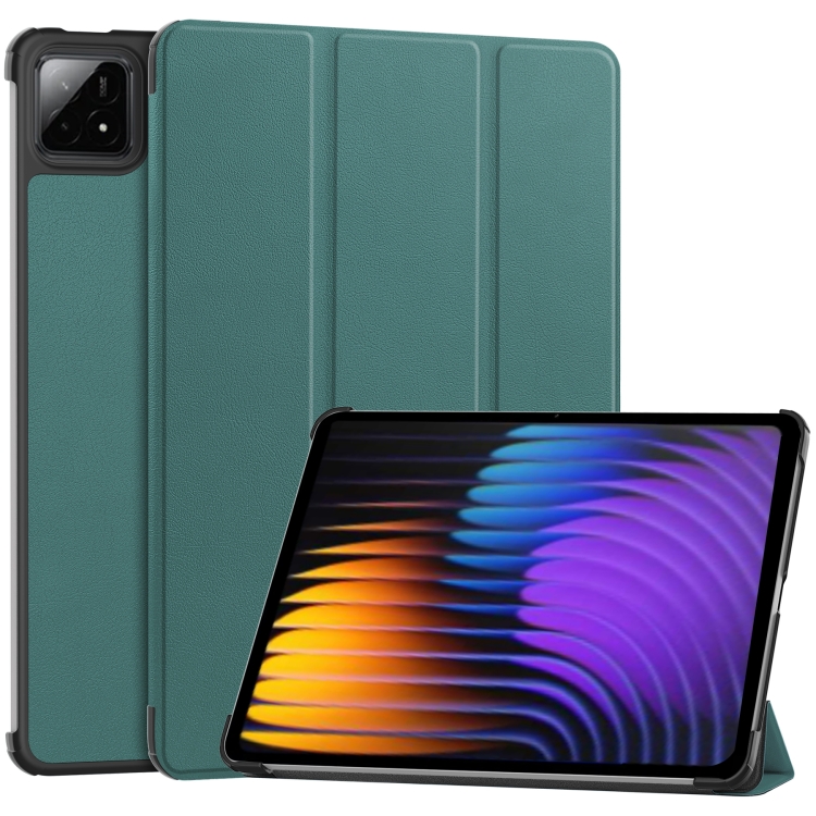 E-shop LEATHER Zaklápací kryt pre Xiaomi Pad 7 / Pad 7 Pro / Pad 8 / Pad 8 Pro zelený