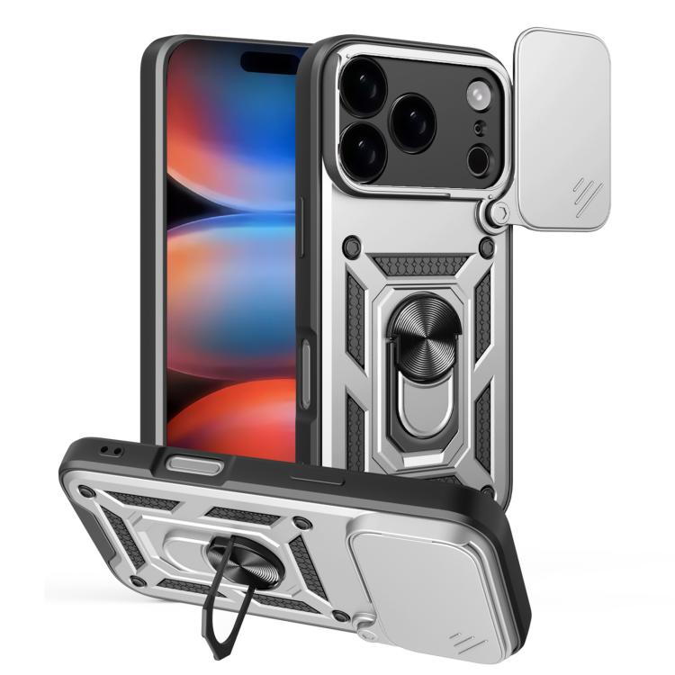 E-shop RING CAMERA Kryt s držiakom pre Apple iPhone 17 Pro strieborný