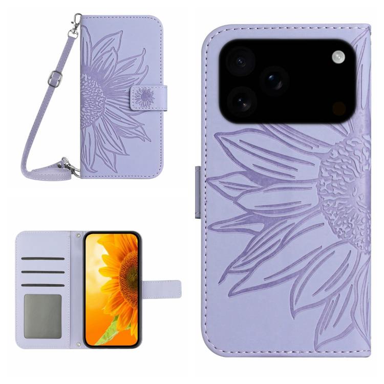 E-shop ART SUNFLOWER Peňaženkový kryt so šnúrkou pre Apple iPhone 17 Pro fialový