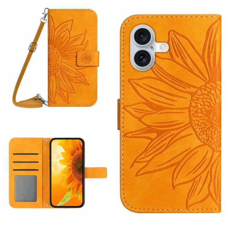 E-shop ART SUNFLOWER Peňaženkový kryt so šnúrkou pre Apple iPhone 17 žltý