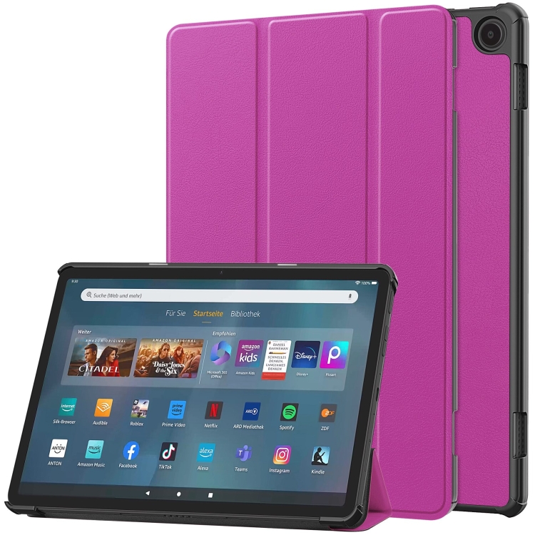 E-shop LEATHER Zaklápací kryt pre Amazon Fire Max 11 fialový