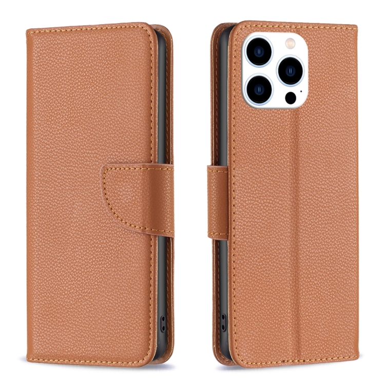 E-shop LITCHI Peňaženkové puzdro pre Apple iPhone 16 Pro Max hnedé
