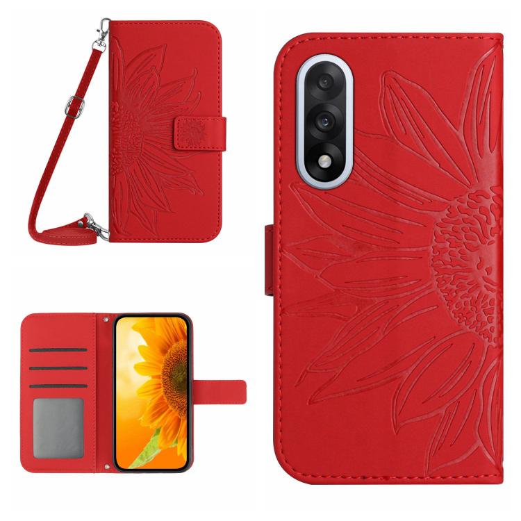 E-shop ART SUNFLOWER Peňaženkový kryt so šnúrkou pre OnePlus Nord 5 5G červený