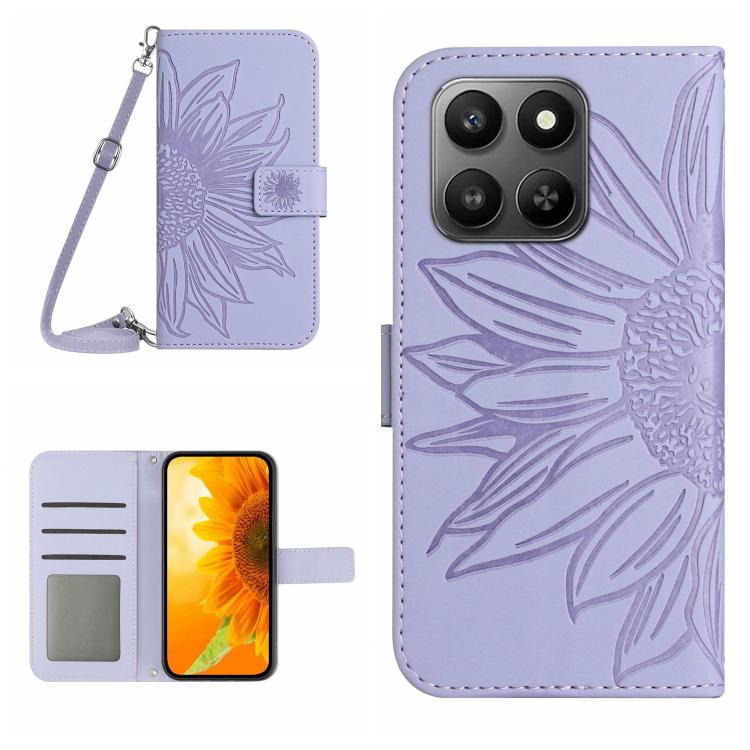 E-shop ART SUNFLOWER Peňaženkový obal so šnúrkou pre Honor 400 Smart 5G / Honor X7d fialový