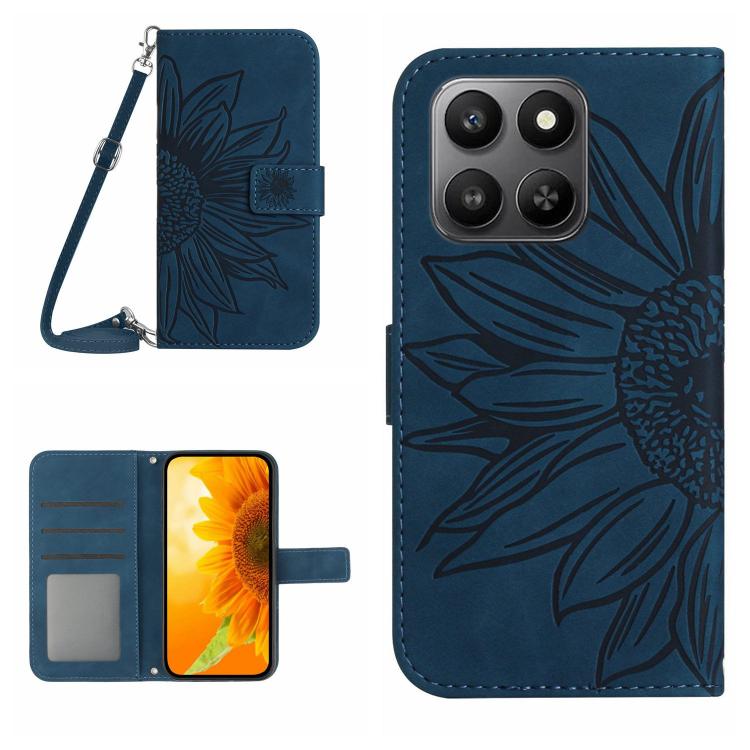 E-shop ART SUNFLOWER Peňaženkový obal so šnúrkou pre Honor 400 Smart 5G / Honor X7d modrý