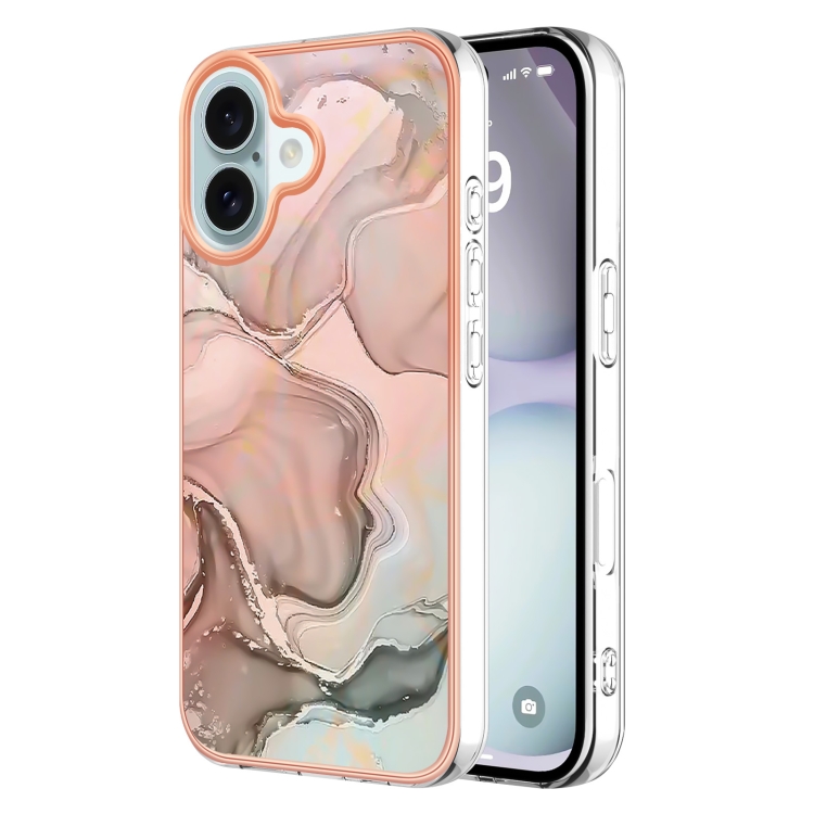 E-shop IMD MARBLE Ochranný kryt pre Apple iPhone 16 ROSE GOLD