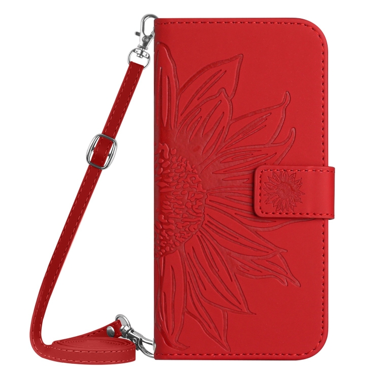 E-shop ART SUNFLOWER Peňaženkový obal so šnúrkou pre Motorola Moto G15 / G15 Power / G17 / G17 Power červený