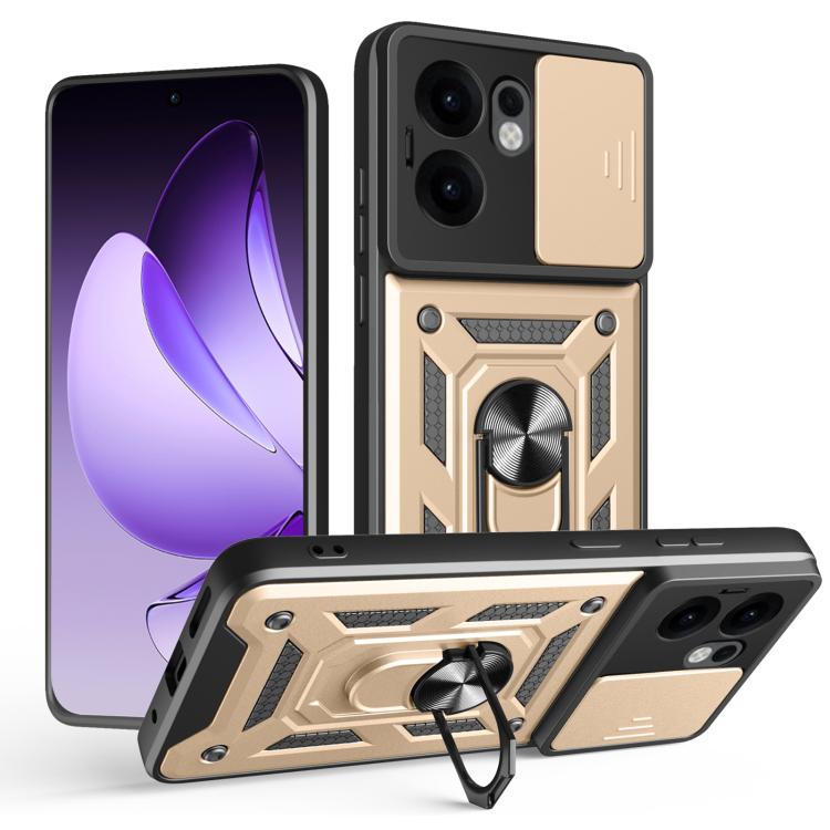 E-shop RING CAMERA Kryt s držiakom pre Oppo Reno13 F 5G / Reno13 FS 5G zlatý