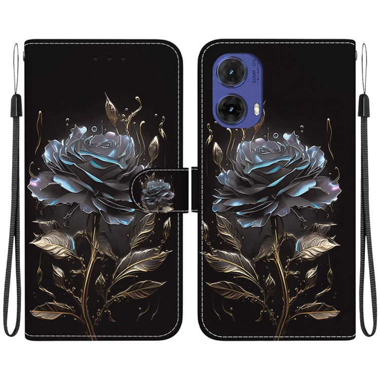 E-shop ART Peňaženkový kryt pre Motorola Moto G85 5G BLACK ROSE