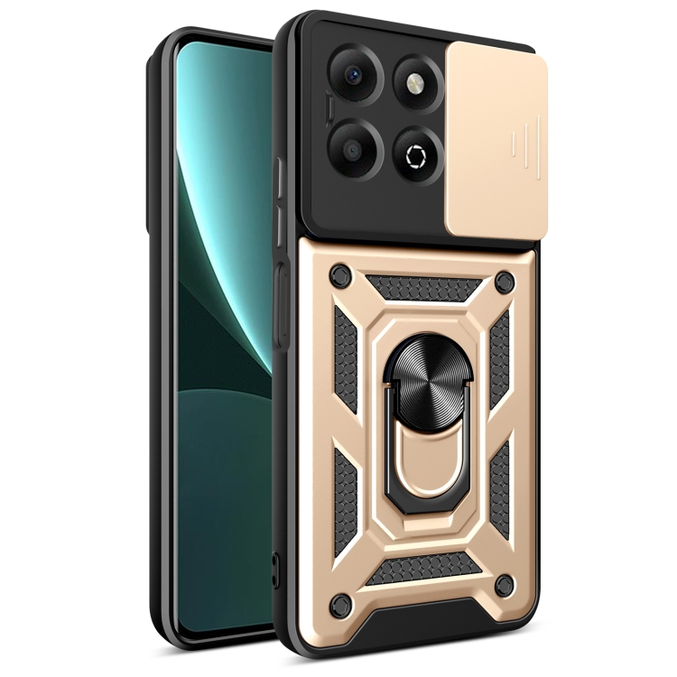 E-shop RING CAMERA Kryt s držiakom pre Honor X6b zlatý