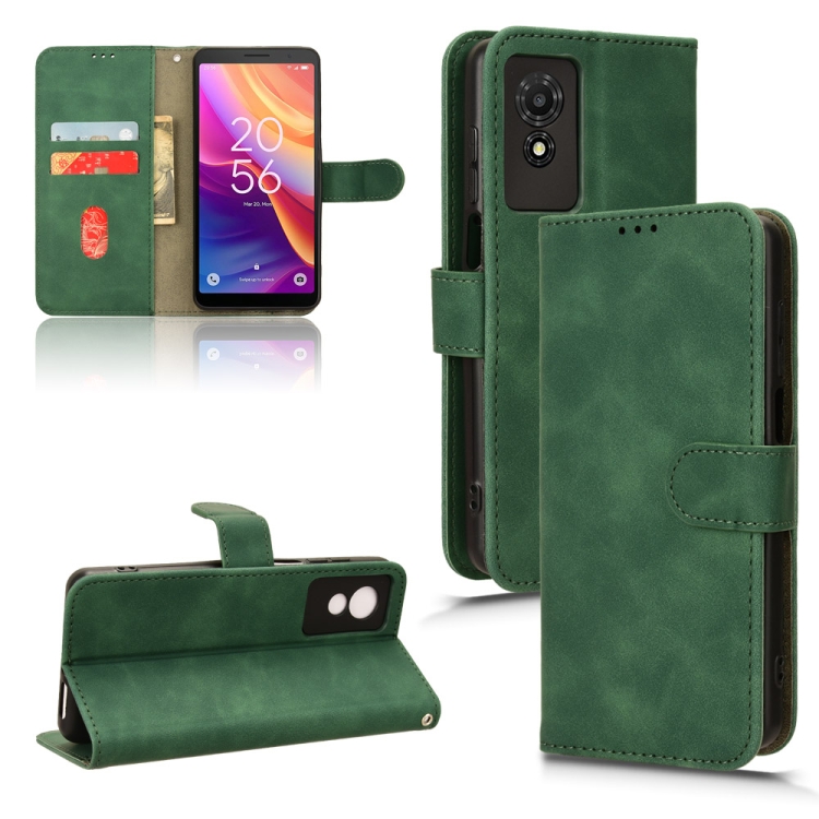 E-shop SKIN FLIP Peňaženkové puzdro pre TCL 501 zelené