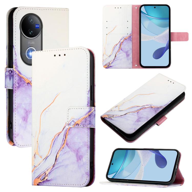 E-shop ART MARBLE Peňaženkový kryt pre Vivo V50 5G WHITE PURPLE
