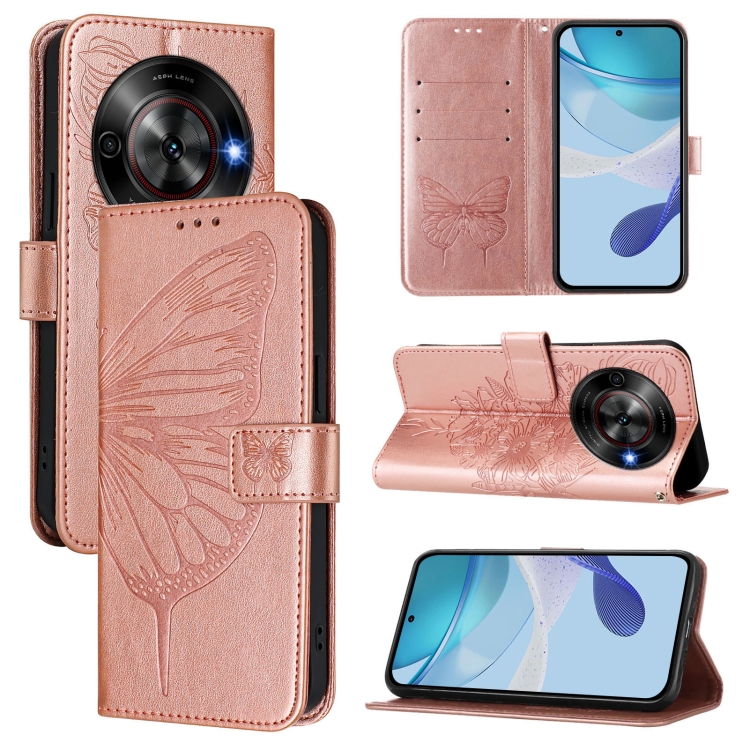 E-shop ART BUTTERFLY Peňaženkový obal pre ZTE Blade A75 5G / Nubia Focus 5G ružový
