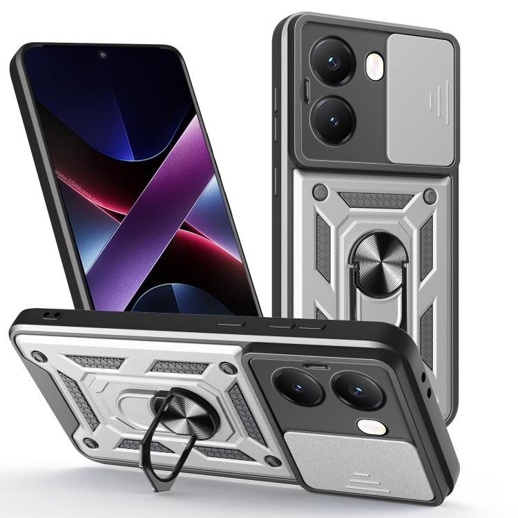 E-shop RING CAMERA Kryt s držiakom pre Xiaomi Poco X7 Pro strieborný