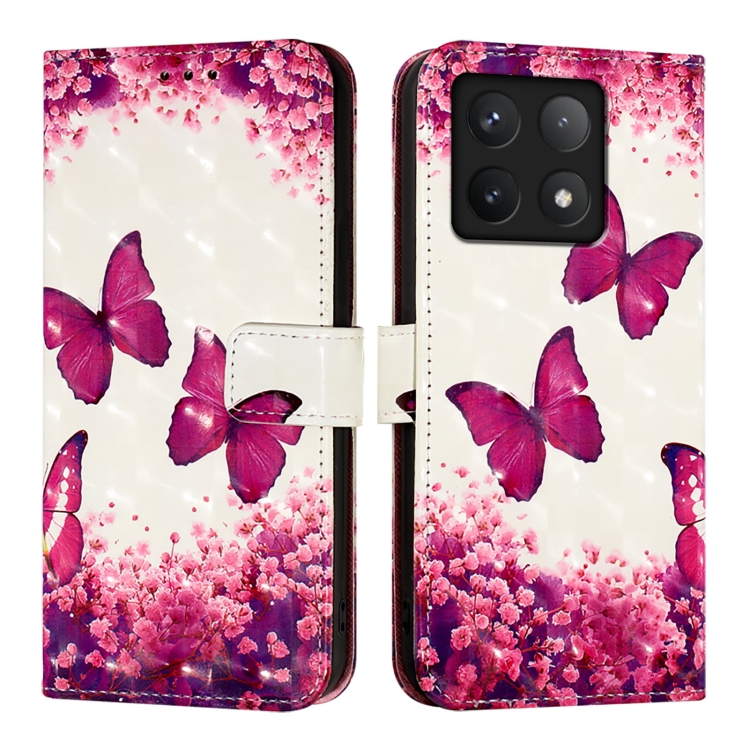 E-shop ART Peňaženkový kryt pre Xiaomi 14T PINK BUTTERFLY
