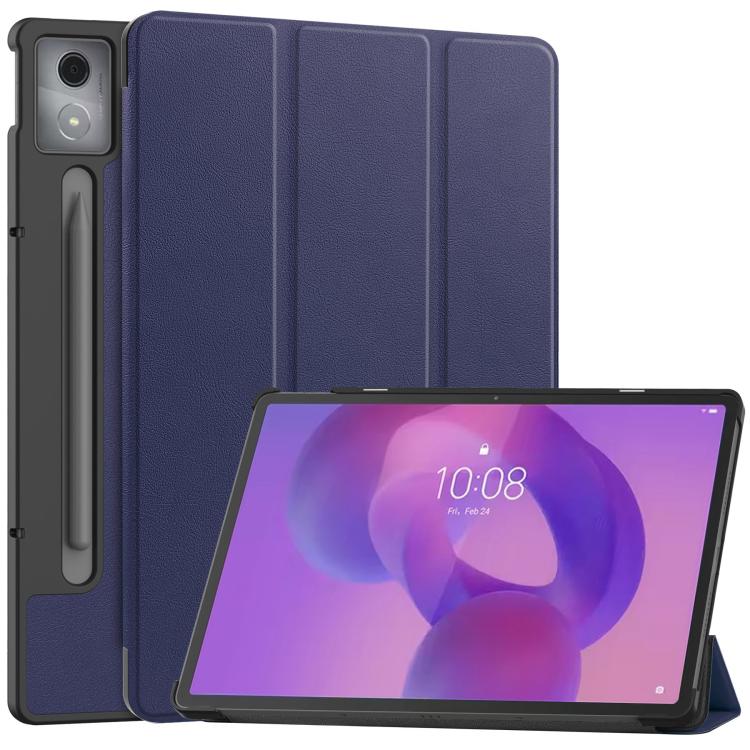 E-shop LEATHER Zaklápací kryt pre Lenovo Idea Tab Pro tmavomodrý
