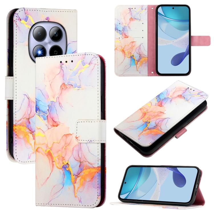 E-shop ART MARBLE Peňaženkový kryt pre Xiaomi Redmi Note 15 Pro 5G WHITE ORANGE