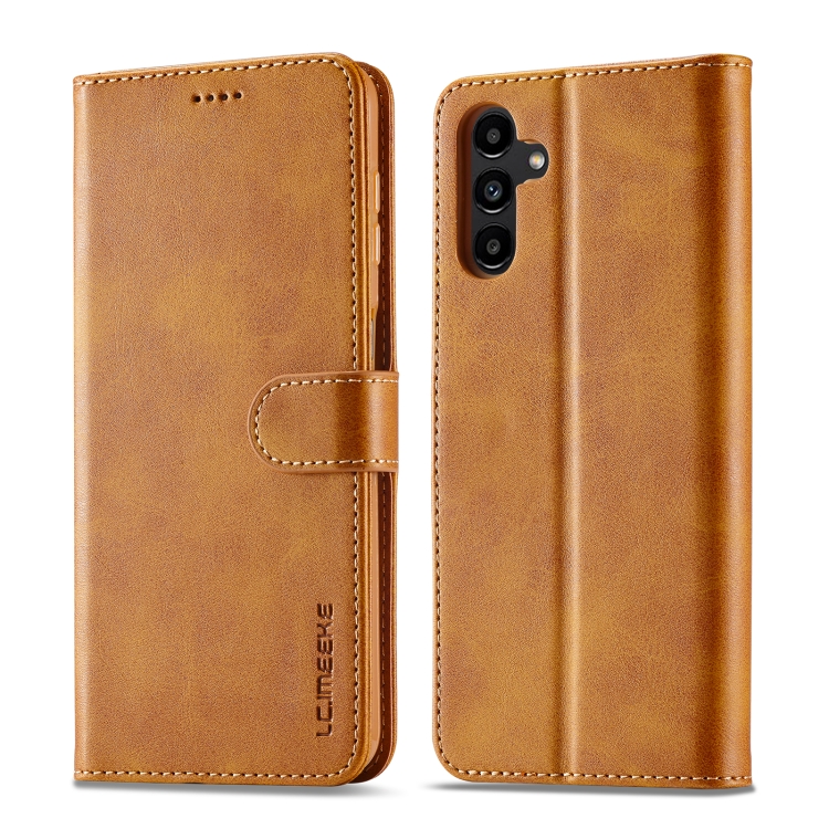 E-shop IMEEKE Peňaženkový obal pre Samsung Galaxy S24 FE 5G svetlohnedý
