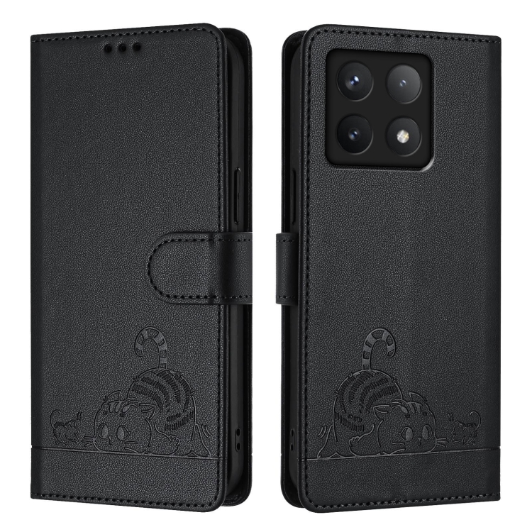 E-shop ART CAT Peňaženkový obal s remienkom pre Xiaomi 14T čierny