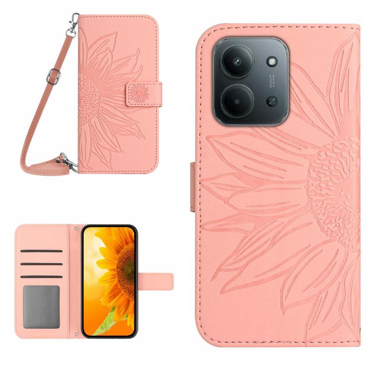 E-shop ART SUNFLOWER Peňaženkový kryt so šnúrkou pre Xiaomi Redmi 15C / Redmi 15C 5G ružový