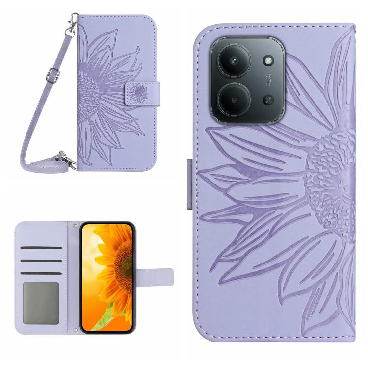 E-shop ART SUNFLOWER Peňaženkový kryt so šnúrkou pre Xiaomi Redmi 15C / Redmi 15C 5G fialový
