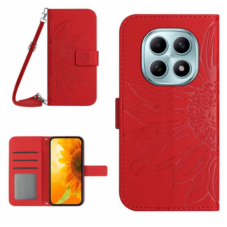 E-shop ART SUNFLOWER Peňaženkový obal so šnúrkou pre Xiaomi Redmi Note 15 Pro červený