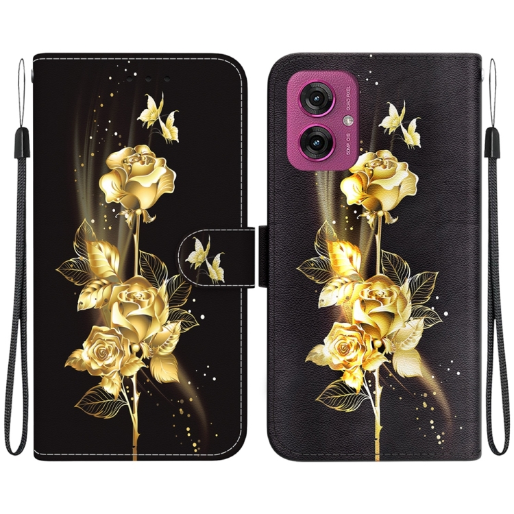 E-shop ART Peňaženkový kryt pre Motorola Moto G55 5G GOLD ROSE